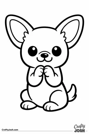 Chihuahua sitting up and begging with both paws