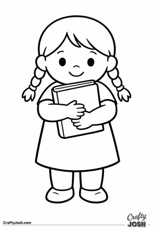 Child with braids hugging a big book