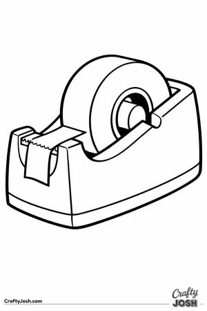 Chunky tape dispenser with a strip of tape hanging loose