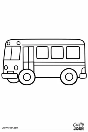 Classic school bus seen from the side with big square windows