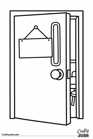 Classroom door standing open with a blank sign