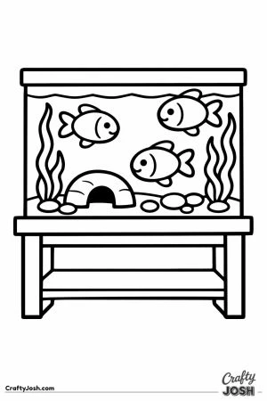Classroom fish tank with three round bodied fish