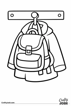 Coat and backpack hanging together on one hook