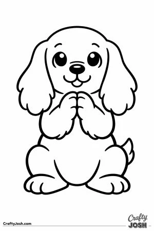 Cocker spaniel sitting up and begging with both paws