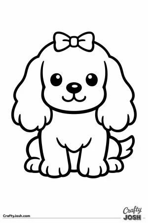 Cocker spaniel wearing a little bow on its head