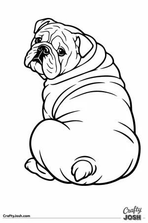 English bulldog looking back over its shoulder