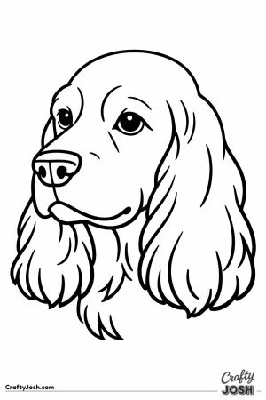 English cocker spaniel head seen from a three quarter angle