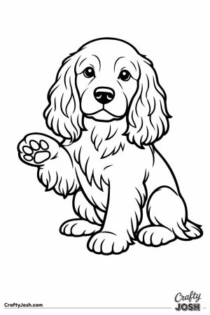 English cocker spaniel lifting one paw to shake hands