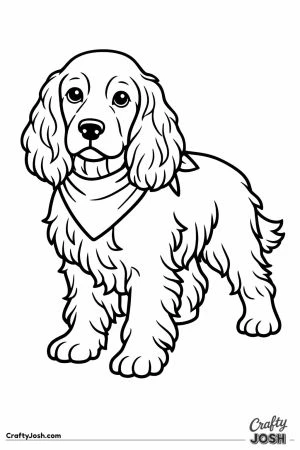 English cocker spaniel wearing a folded bandana