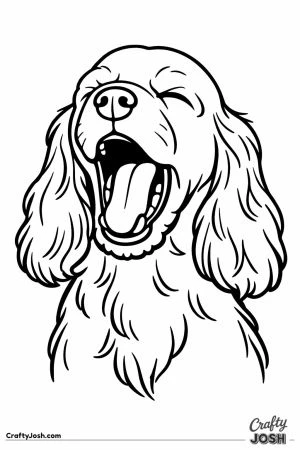 English cocker spaniel yawning with its head lifted