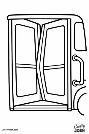 Folding bus door standing half open