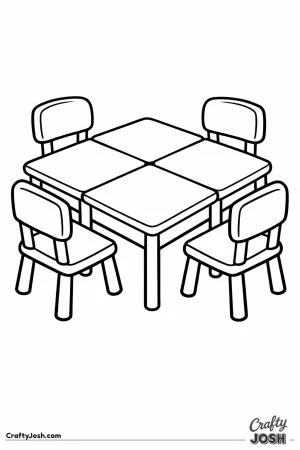 Four desks pushed together into one group table