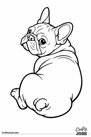 French bulldog looking back over its shoulder