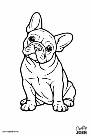 French bulldog tilting its head to one side listening