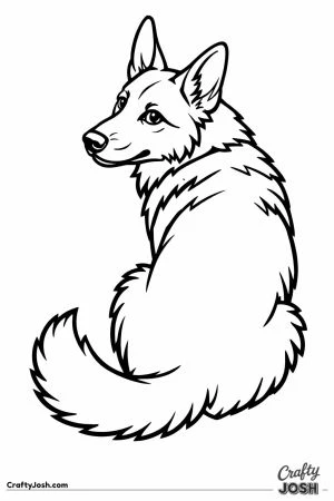 German shepherd looking back over its shoulder