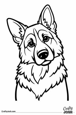 German shepherd tilting its head to one side listening