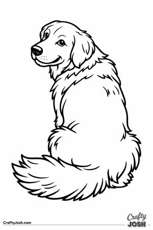 Golden retriever looking back over its shoulder