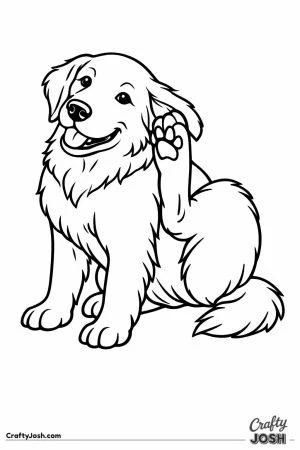 Golden retriever scratching behind one ear