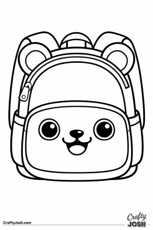 Kawaii bear backpack with round ears on top