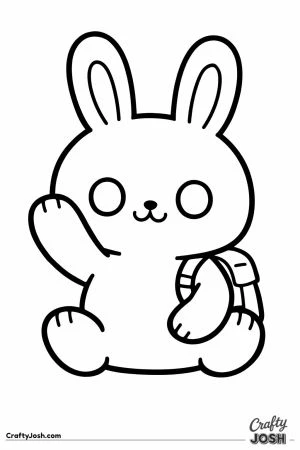 Kawaii bunny raising one paw to answer