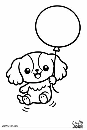 Kawaii cavalier holding a big balloon