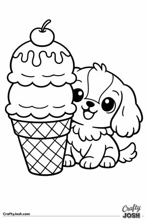 Kawaii cavalier with a giant ice cream cone