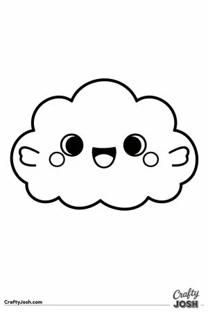 Kawaii cloud stretching out two tiny arms