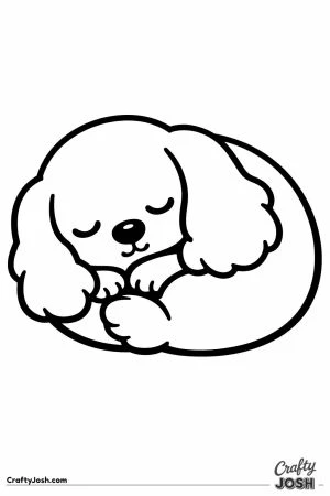 Kawaii cocker spaniel curled up fast asleep