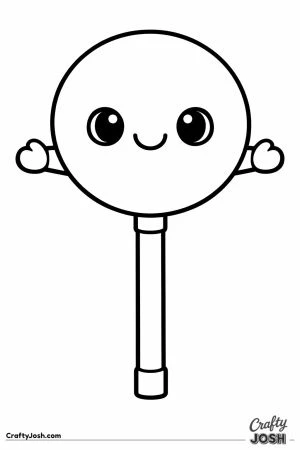 Kawaii crossing sign with a blank smiling face