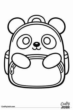 Kawaii panda backpack with round ears and eye patches