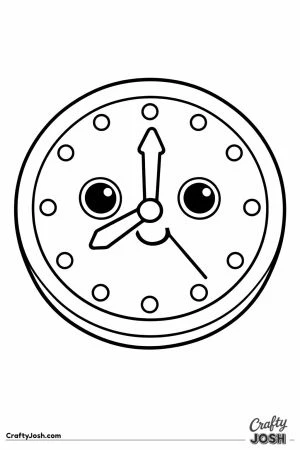 Kawaii wall clock with a happy face across the dial
