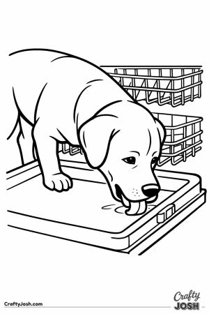 Labrador licking the open dishwasher door