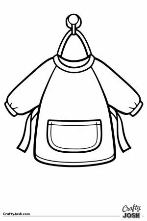 Painting apron hanging from a wall hook