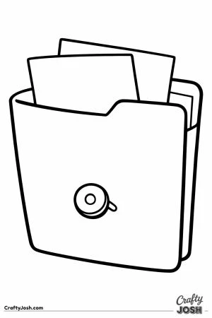 Paper folder with two blank sheets poking out of the top