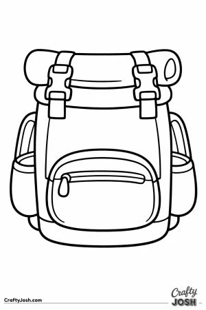 Roll top backpack folded over and buckled shut