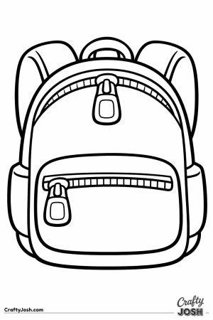 Round school backpack seen from the front with a big pocket