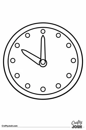 Round wall clock with dots instead of numbers