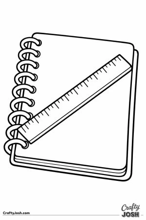Ruler lying across a closed spiral notebook