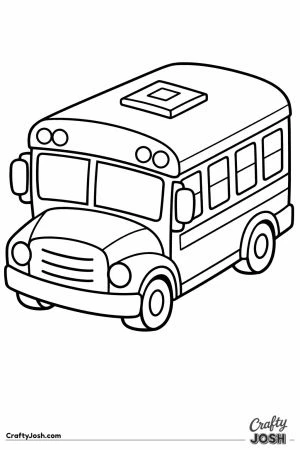 School bus seen from above showing its flat roof