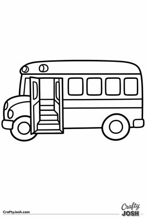School bus with the door wide open and steps showing