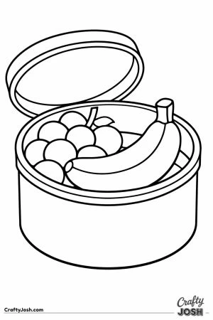 Snack container with its lid open showing fruit inside