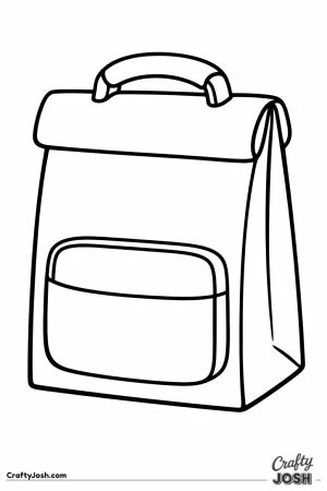 Soft lunch bag with a folded top and chunky handle