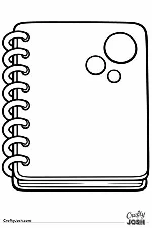 Spiral notebook with a chunky coil binding and dotted cover