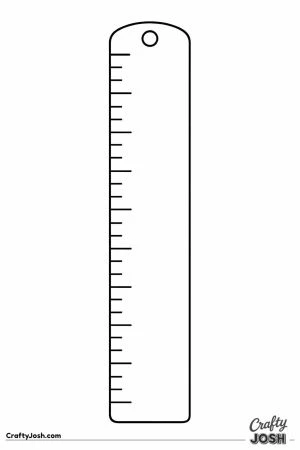 Tall ruler standing upright with simple measuring marks