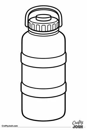 Tall water bottle standing upright with a carry loop