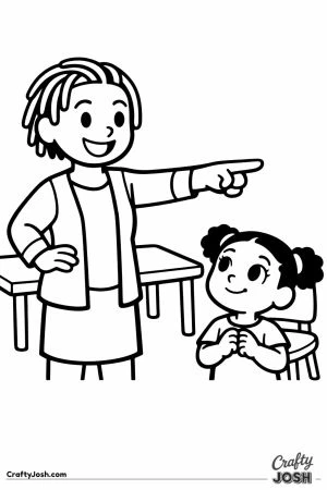 Teacher showing a new pupil around the room
