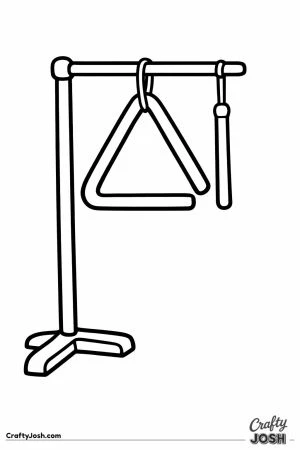 Triangle instrument hanging from its stand