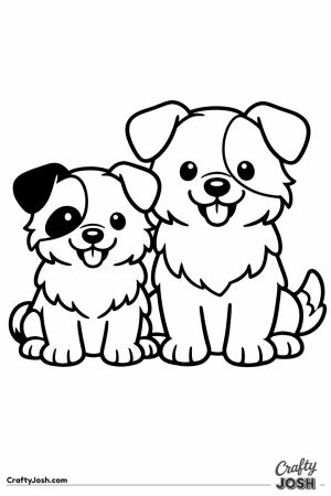 Two border collie puppies sitting side by side