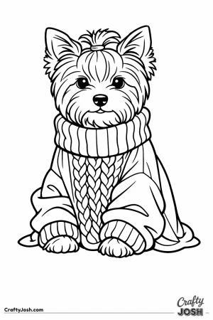 Yorkshire terrier in a jumper several sizes too big