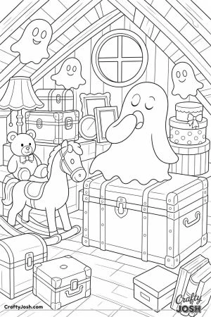 Attic full of trunks and a sleepy ghost